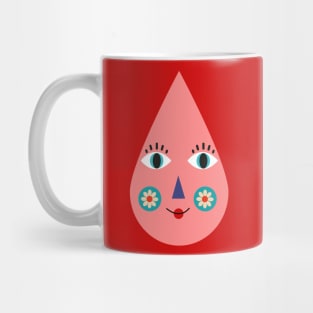 Cute funny happy smiling smiley face raindrop winter rain design for kids girls Mug